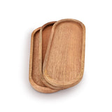 Samhita Mango Oval Wood Tray Set of 3 Perfect for Food Holder/BBQ, Serve Cheese, Sushi, Holiday Snacks, and More. (12" x 5" x 0.75") Samhita