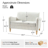 TerraSafe Loveseat Sofa for Living Room, 50.5" Small Love Seat, Comfy Upholstered Farmhouse Couches with Armrests for Bedroom, Office, Apartment, Blue TerraSafe