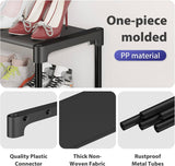 Long Shoe Rack-Shoe Organizer 2 Tier Shoe Rack for Closet Front Door Entryway Garage, Stackable Free Standing and Freely Combinable Shoe Storage, Space Saving Small Shoe Shelves. SAN HE