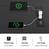 YITAHOME 6-Drawer Dresser with Built-in Power Outlet, Wood TV Stand with 6 Large Drawers & Bar Handles, Dresser Chest of Drawers for Entryway Living Room Hallway, White & Black YITAHOME