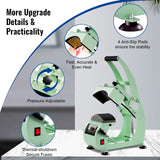 UOKRR Hat Press, Hat Press Heat Machine for Caps with LCD Control, Hat Heat Press with 2pcs Interchangeable Platens & Caps Stretcher for Vinyl, Sublimation, Heat Transfer (Green) UOKRR