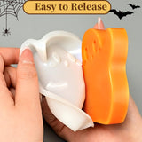 ZQYSING Halloween Ghost Candle Molds for Candle Making, 6 PCS Different Shapes Cute Spooky Silicone Molds for Candles Wax Soap Clay Plaster Epoxy Resin Home Decorations ZQYSING