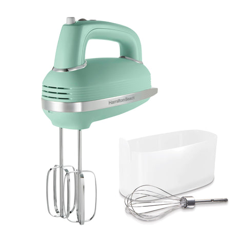 Hamilton Beach Vintage-Style 5-Speed Electric Hand Mixer, Powerful 1.3 Amp DC Motor for Effortless Mixing & Consistent Speed in Thick Ingredients, Slow Start, Beaters and Whisk, Green (62601N) Hamilton Beach