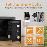 Goldenkey Home Safe for Money, Digital Small Money Safe for Cash and Coin, Kids Safe Bank with Keys&Code, Mini Safe Box for Home, 6.69"D x 9.05"W x 6.69"H, 0.236 Cu.Ft. GOLDENKEY