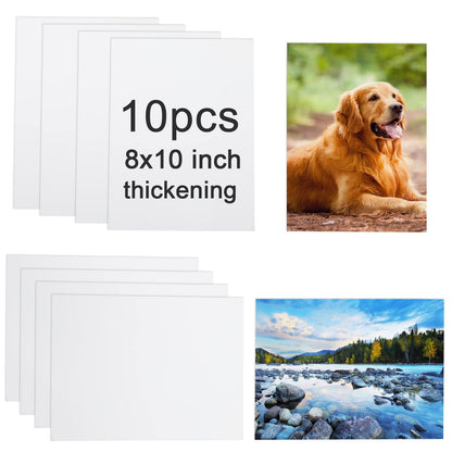 10 Pcs Sublimation Metal Photo Blanks 8"X10" X0.45mm Aluminum Photo Sign Blank Photo Metal Wall sublimation Poster Frame Blanks (White)