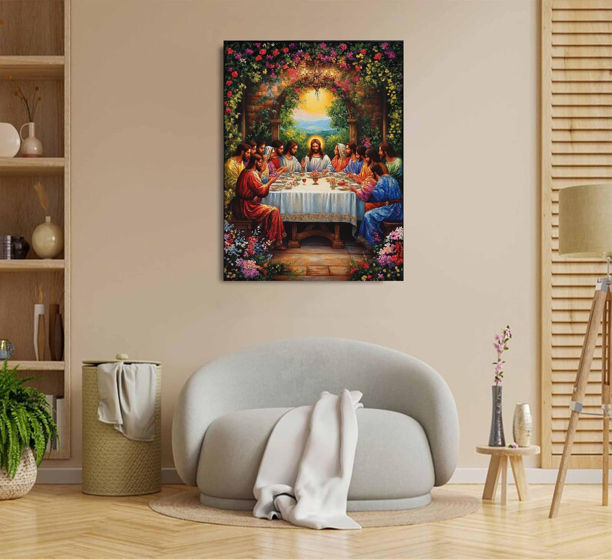 Jesus Last Supper Paint by Numbers Kit for Adults, 16"x20" Canvas Painting Kit for Beginners, Modern Aesthetic DIY Paint by Number on Canvas for Home Wall Decor 109 Generic