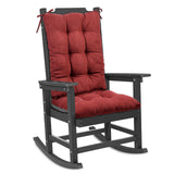 HAVARGO Rocking Chair Cushions Indoor High Back Wooden Rocker Adirondack Chair Cushions, Tufted Patio 1Pc Chair Pad Cushion and 1 Pc Back Cushion Wine Red HAVARGO