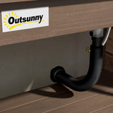 Outsunny Outdoor Wooden Potting Bench Table with Sink and Water Tap, Garden Workstation with Storage Cabinet, Storage Shelves for Backyard, Patio, Balcony, Dark Brown Outsunny