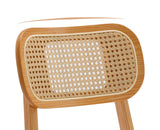 Shunzhi Rattan Counter Height Bar Stools Set of 2 Upholstered Farmhouse Barstools with Cane Back Boho Wood Kitchen Island Chairs Comfy Bar Chairs for Pub/Home Bar, Linen Beige Shunzhi