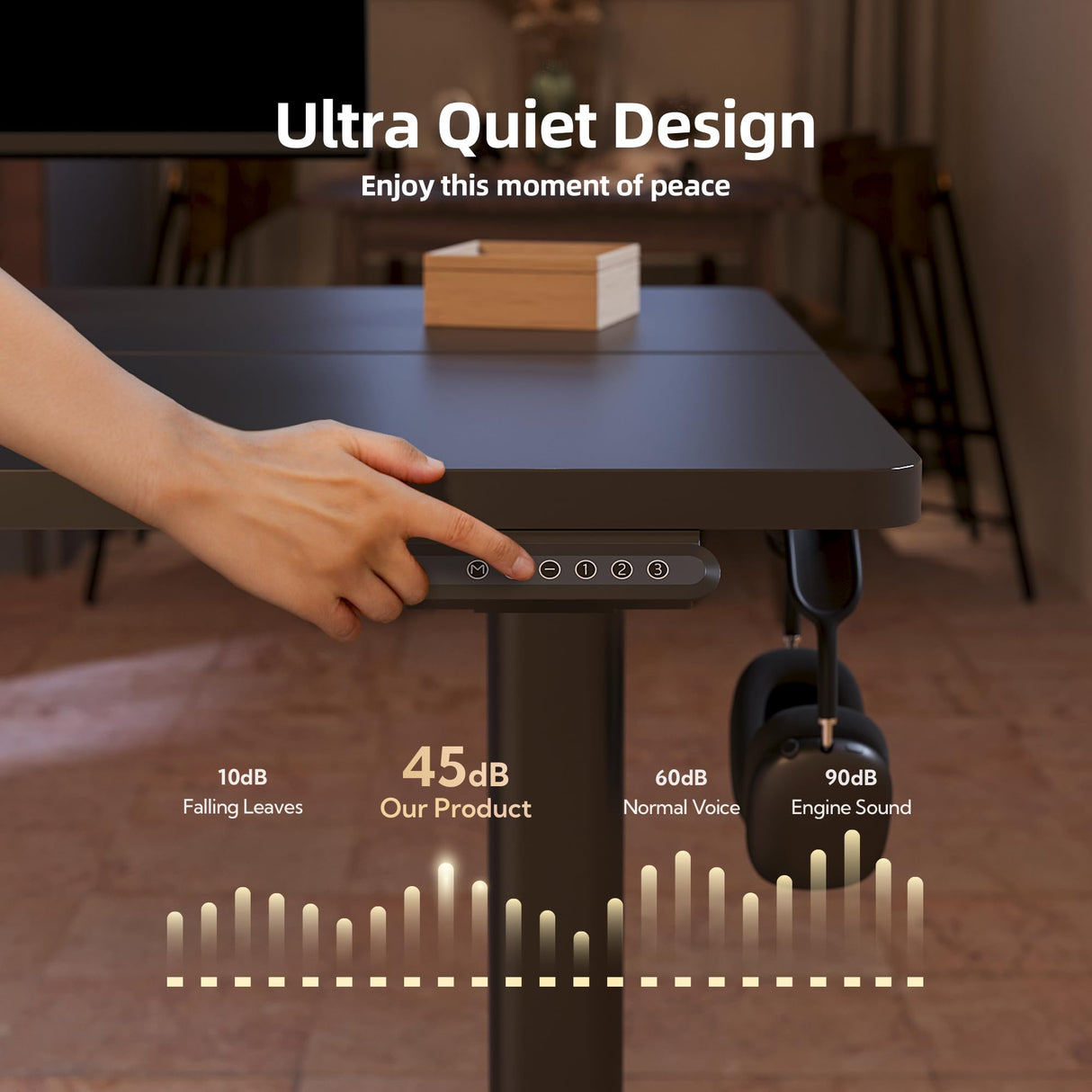 INNOVAR 48" Electric Standing Desk, Memory Controller Height Adjustment, Modern Ergonomic Sit Stand Up Desk Workstation with Rising Work Table for Home Office, Work & Gaming, Black INNOVAR