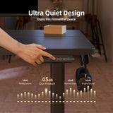 INNOVAR 48" Electric Standing Desk, Memory Controller Height Adjustment, Modern Ergonomic Sit Stand Up Desk Workstation with Rising Work Table for Home Office, Work & Gaming, Black INNOVAR