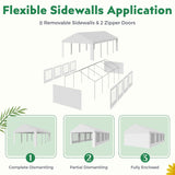 EROMMY 13x26ft Outdoor Party Tent, Heavy Duty Wedding Canopy with 8 Removable Sidewalls, 2 Roll-up Doors & 2 Storage Bags, Gazebo Shelter Tent for Party Event Commercials, White EROMMY