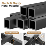 Susalt 14 Inch Queen Bed Frame, Sturdy Rustic Metal Bed Frame Queen Size, Queen Bed Frame with Headboard and 12.5" Under Bed Space, Curved Corner/No Noise/Easy Assembly/No Box Spring Needed, Black Susalt