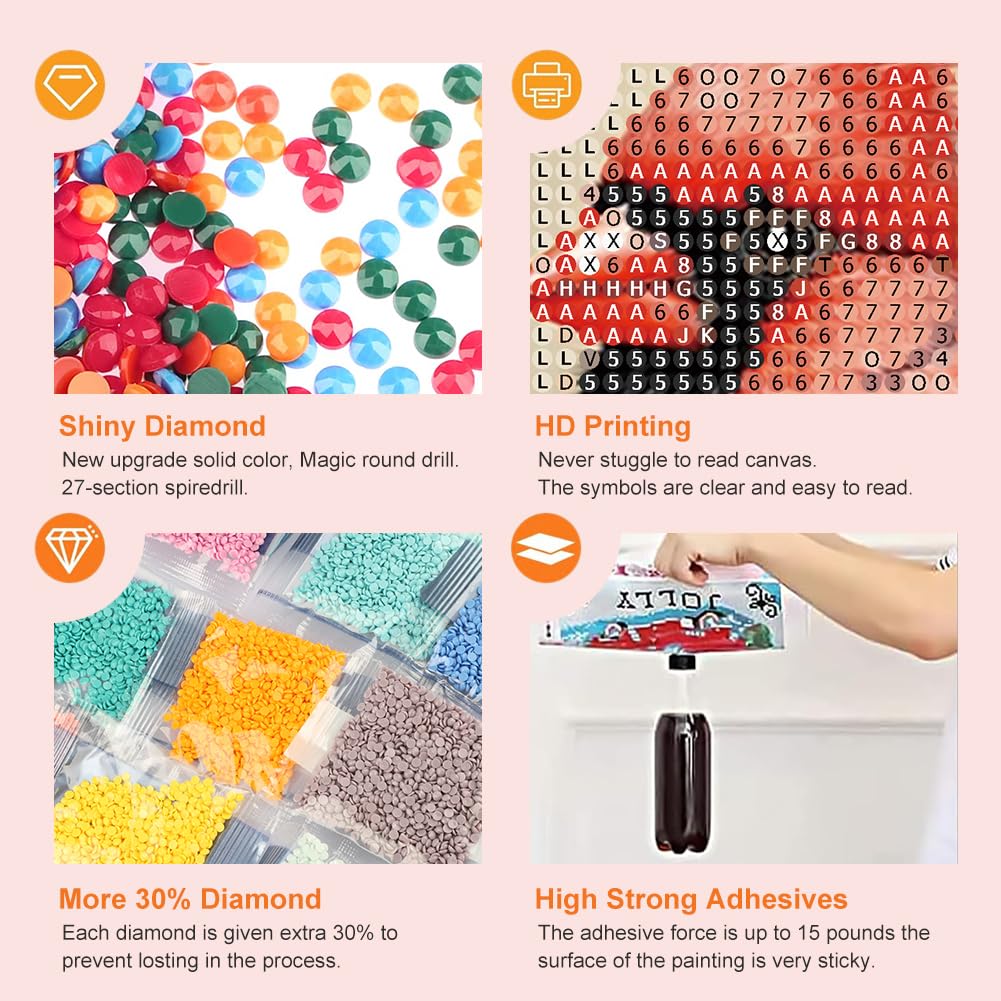 Anuver Cardinal Diamond Painting Kits for Adults, 5D DIY Diamond Art Kits for Beginners, Full Drill Diamond Painting Kits for Home Wall Decor, Bird, 12x12 Inch Anuver