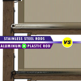 Amgo 10' W x 20' L Beige Pergola Canopy Replacement UPF50+ Top Cover, Commercial Grade 260GSM Sun Shade for Outdoor Patio, 95% UV Blockage, Stainless Steel Weighted Rods Included (We Make Custom Size) Amgo