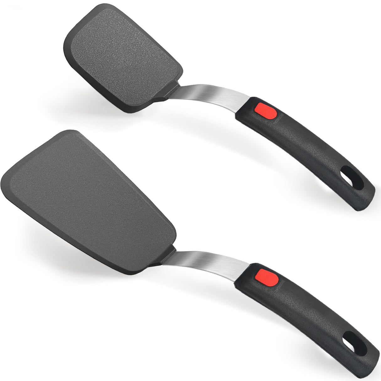 2 Pack Flexible Silicone Spatula Turner, 600°F Heat Resistant Silicone Spatula Set for Nonstick Cookware, Kitchen Silicone Cooking Utensil Set for Egg Pancake Flipper/Heat Resistant Silicone Grip BodiCal