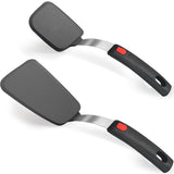 2 Pack Flexible Silicone Spatula Turner, 600°F Heat Resistant Silicone Spatula Set for Nonstick Cookware, Kitchen Silicone Cooking Utensil Set for Egg Pancake Flipper/Heat Resistant Silicone Grip BodiCal