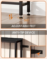 CHOEZON 70.9" Narrow Console Table with Power Outlet 7.1" Skinny Sofa Table, Long Behind Couch Table with Charging Station, Entryway Table for Hallway, Living Room Black TXG18UBB CHOEZON