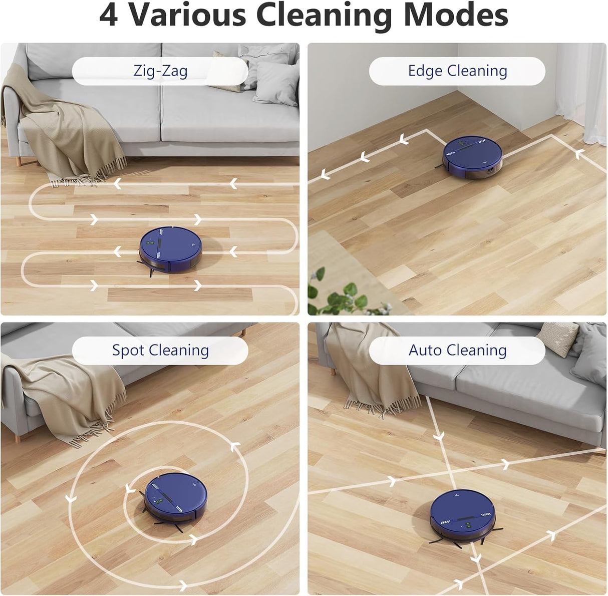 Robot Vacuum and Mop Combo, WiFi/App/Voice, Robotic Vacuum Cleaner with Schedule, 2 in 1 Mopping Robot Vacuum with Water Tank and Dustbin, Self-Charging, Slim, Ideal for Hard Floor, Pet Hair, Carpet XIEBro Life