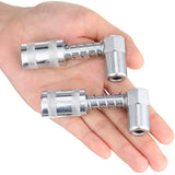 Silver 90 Degree Grease Coupler Gun Adapter 90 Degree Grease Gun Coupler Grease Gun Fittings Grease Gun Tips 3 Jaw Angle Swivel Snap Right Fitting Tool for Farm Truck Auto Industrial Use(2 Pieces) Boao