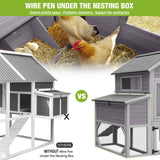 GUTINNEEN Chicken Coop with Run for 8-10 Chickens Extra Large Hen House Poultry Cage Outdoor with Nesting Box GUTINNEEN