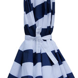 Blissun 7.5 ft Patio Umbrella, Yard Umbrella Push Button Tilt Crank (Blue&White) Blissun