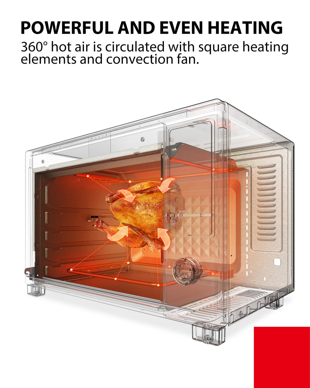 TOSHIBA Hot Convection Toaster Oven, Extra Large 34QT/32L, 9-in-1 Cooking Functions, Crispy Roast, Dehydrate, Rotisserie, 6 Accessories Included, 1650W, Black Stainless Steel TOSHIBA