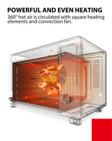 TOSHIBA Hot Convection Toaster Oven, Extra Large 34QT/32L, 9-in-1 Cooking Functions, Crispy Roast, Dehydrate, Rotisserie, 6 Accessories Included, 1650W, Black Stainless Steel TOSHIBA