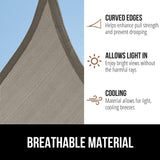 GORILLA GRIP Heavy Duty Sun Shade, UV Protection Fade Tear and Rust Resistant Rectangle Sunshade Canopy, Curved Edges Blocks Sunlight, Breathable Sail, Outdoor Patio, Lawn Garden, 8x10 FT Gray Gorilla Grip