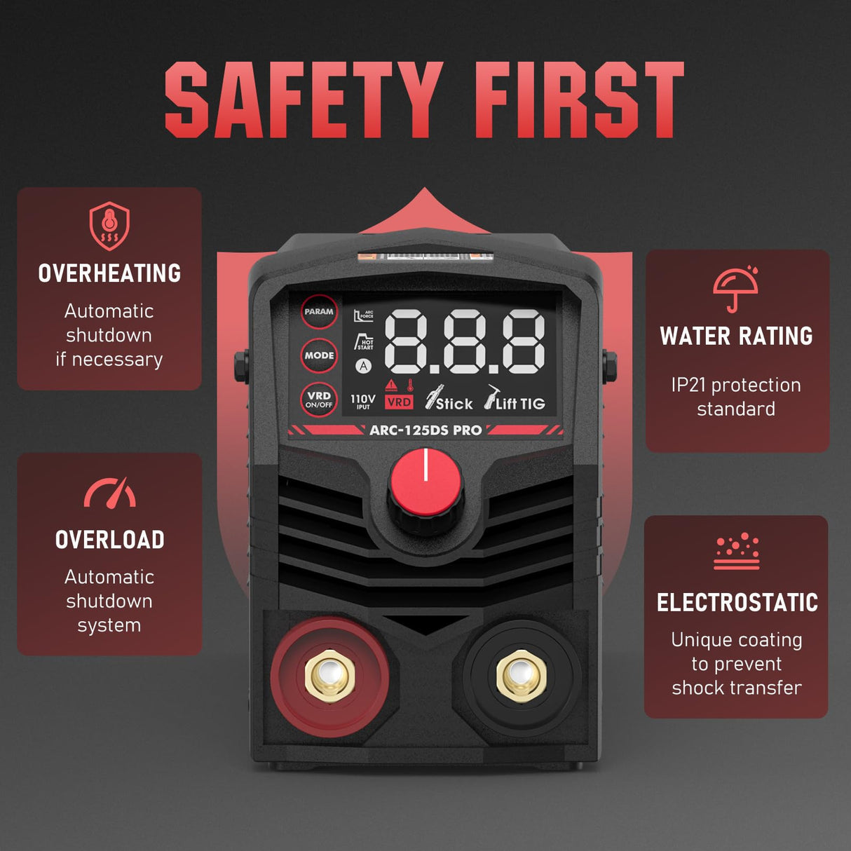 YESWELDER Large LED Display 125Amp Stick Welder,110V Portable ARC Welding Machine, Mini MMA Welder Machine with Hot Start, Arc Force YESWELDER