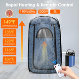 Portable Steam Sauna, Steam Saunas for Home, Personal Sauna for Home, Pop up Sauna Box Tent with 3 L Steamer, 9 Levels, UV Atomization,90 MinTimer, Remote Control, Folding Chair-Blue Sunakie
