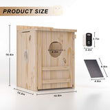Solar-Powered Smart Owl House with Camera - Outdoor Hanging Wooden Nesting Box, Real-Time View & Motion Detection, for Garden for 2.4g WiFi Coverage Area, for Owl Lovers WISDOMRAINBOW