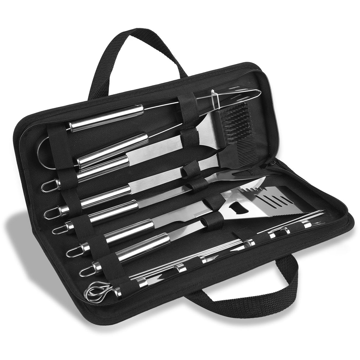 Anpro Grill Kit, Grill Set, Grilling Utensil Set, Grilling Accessories, BBQ Accessories, BBQ Kit, BBQ Grill Tools,Smoker, Camping, Kitchen, Stainless Steel, 21 Pcs,Grilling Gifts for Fathers Day Anpro
