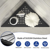 Bernkot Corner Shower Shelves, 10" Matte Black 304 Stainless Steel Recessed Shelf for Bathroom, Grout in Shelf for Tiled Wall 2 Pack Bernkot