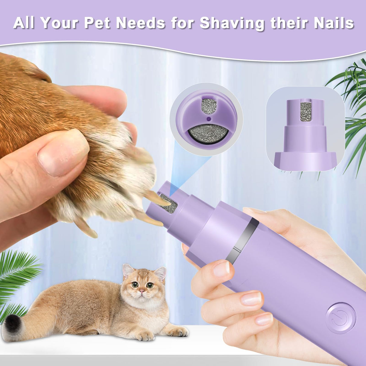 Veeconn Dog Grooming Clippers Kit-Electric Rechargeable Cat Trimmer Tools-Cordless Quiet Pet Nail Paw Grinder-4 in 1 Multifunctional Low Noise Shaver-Razor for feet Face Ears Toenail Eye Veeconn