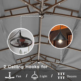 Domi 10'x14' Gazebo with Double Roof Soft Top, Patio Gazebo Canopy Tent, Upgraded 4’‘ Metal Frame for Deck Backyard Garden Lawns Gray domi outdoor living