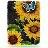 MGahyi Latch Hook Rug Kits for Adults, DIY Crochet Yarn Rugs Hooking Craft Kit with Color Preprinted Pattern Design for Kids Adults and Beginners(Sunflower, 20 x 15in) MGahyi