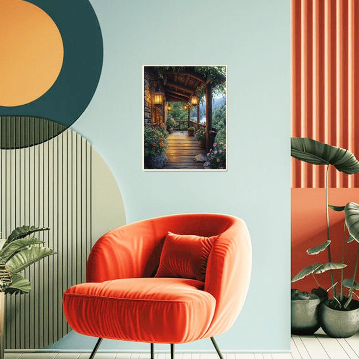 obterie Landscape Paint by Numbers Kit for Adults Beginner Garden Oil Painting Kit Adult Paint by Number Kits on Canvas DIY Painting for Beginners Art by Numbers for Gifts Home Wall Decor 16x20 Inch obterie