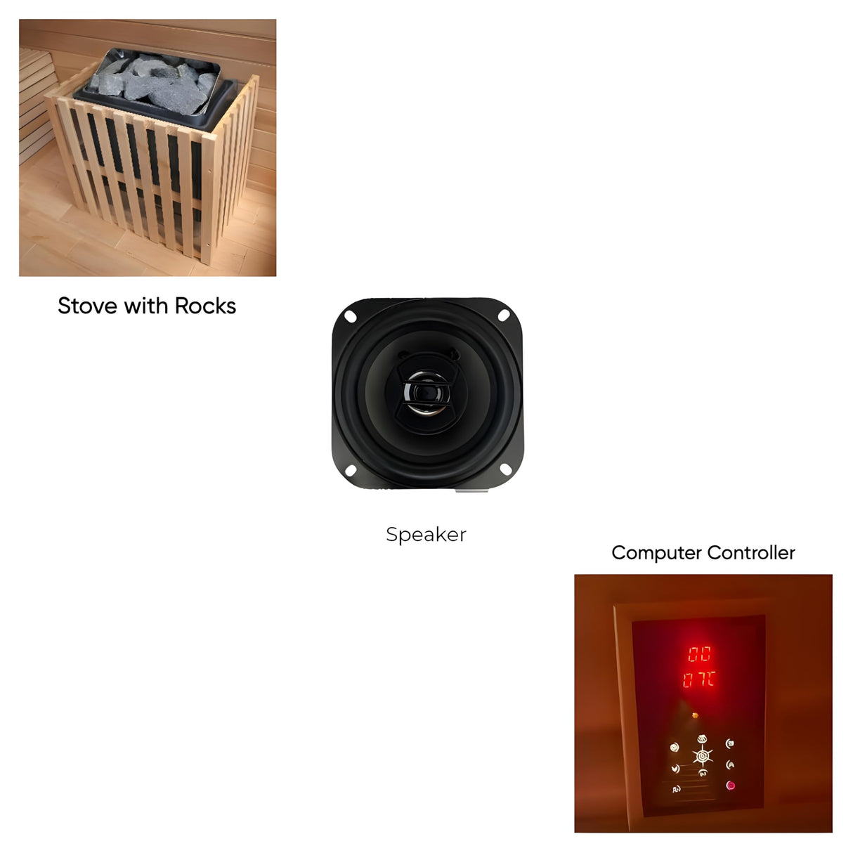 Outdoor Barrel Sauna for 4 Person, Hand Crafted from Premium Canadian Red Cedar, with Computer Control Panel, Stereo Speaker, and Panoramic Window - Curbside Delivery WoodArtSupply