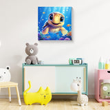 Reivworl Paint by Numbers Kit for Kids with Frame, Sea Turtles Paint by Number with Frame, Paint by Number Kids Age 5-8-12 for Gifts and Home Decor (8X8Inch) Reivworl