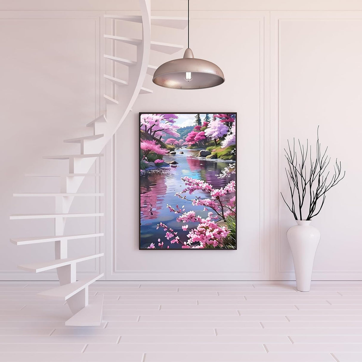 5D Diamond Painting Kits for Adults Beginners,Flower Lake Diamond Art Kit,DIY Full Round Drill Diamond Dot Gem Art Kits for Adults,Home Wall Decor 11.8x15.7 Inch Acelii