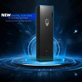 Emasme 5 Gun Cabinets for Rifles and Shotguns, Biometric Long Gun Safe with Pocket Knife Storage, Assembled Gun Cabinet with Locker Drawer, Removable Shelf, LED Light, Pistol Pouches Emasme