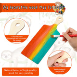 Marsui 12 Pieces Mini Wooden Cutting Board Christmas DIY Chopping Board with Handle Thanksgiving Craft Paddle Board for Home Kitchen Cooking Vegetables Decor(11.8 x 4.3 Inch) Marsui