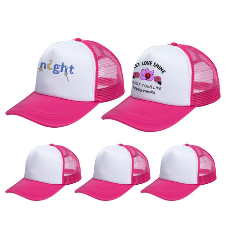 HTVRONT Sublimation Hats Trucker Hat 5PCS Red - Custom Trucker Hat Sponge for HTV Vinly, Sublimation, Embroidery, 3D Embroidery - Trucker Hats Women and Men Breathable Mesh for Parties, Travel, Gifts HTVRONT