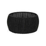 Household Essentials Handwoven Resin Storage Stool Ottoman, Black Household Essentials