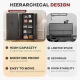 Bonusall 63" Metal Garage Storage Cabinet, 2 Locking Doors & 4 Adjustable Shelves Tall Storage, Heavy Duty Steel Tool Cabinet for Home, Office, Warehouse, School -Black Bonusall