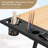 Athena Collection Drafting Table for Artists, Height Adjustable Drawing Table, Dual Desktop Art Desk Metal Frame Art Table Tiltable Craft Desk Paintings Work Station with Stool and Drawers, Natural Athena Collection