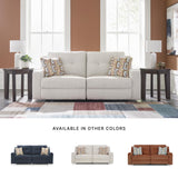 Signature Design by Ashley Danum Modern Tufted Manual Reclining Sofa with 2 Accent Pillows, Beige Signature Design by Ashley
