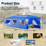 Blue Party Tent 10x30 Outdoor Canopy Tent with 8 Removable Sidewalls Heavy Duty Wedding Events Tents for Parties Waterproof Patio Gazebo Shelter for Birthday Graduation Backyard DOINUO