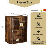 VECELO 3-Cube Small Bookshelf, Modern Bookcases with Shelves Height Up to 12.8 Inches, Suit for Common Size Textbook, Vertical or Horizontal, Cubby Storage Organizer,Rustic Brown VECELO